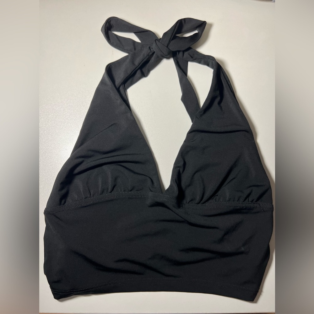 Black Halter crop top